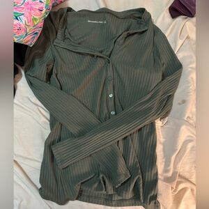 Abercrombie Olive Green Ribbed Women's Top